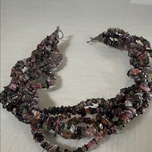 Source Unknown Pink and Green Beaded Necklace
